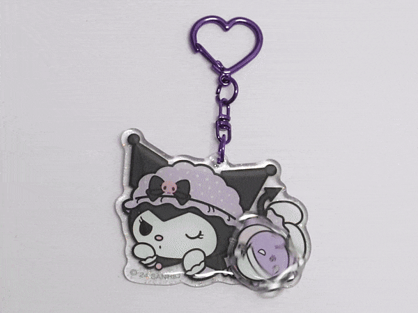 Sanrio Oficial | 💜LLAVERO GIRATORIO ACRÍLICO KUROMI