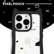 Étui en gelée transparent avec motif fleur et pêche