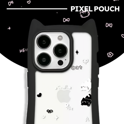 Introducing the Cute Cat Ear Transparent Bumper iPhone Case at PIXEL POUCH