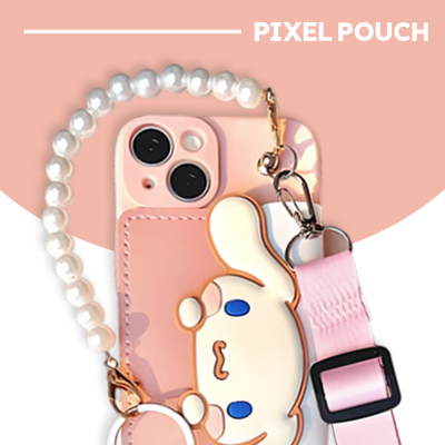 Introducing the Cinnamoroll Kids Pink Silicone Necklace Wallet iPhone Case at PIXEL POUCH
