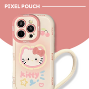 ハローキティ フルカバー カメラ保護バンパー iPhoneケース（ストラップ付き）