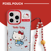 Étui en gelée transparent avec motif fleur et pêche