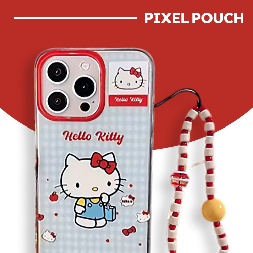 Cover iPhone Hello Kitty Retro Camera con Portachiavi e Tracolla