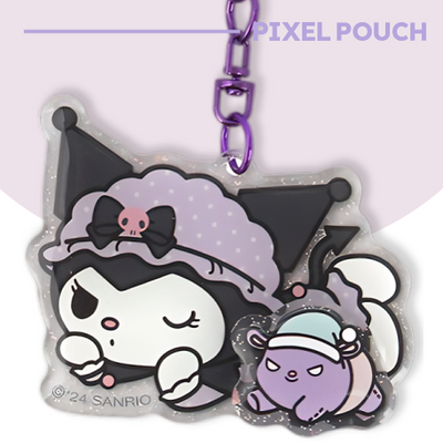 Sanrio Official | 💜KUROMI ACRYLIC SPINNER KEYRING at PIXEL POUCH
