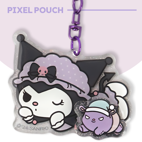 Sanrio Oficial | 💜LLAVERO GIRATORIO ACRÍLICO KUROMI