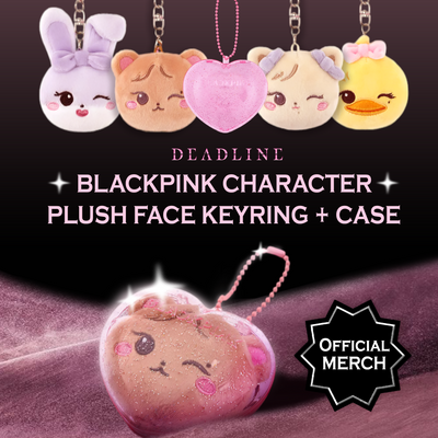 [DEADLINE TOUR] BLACKPINK Character Plush Face Keyring + Case '1 SET' at PIXEL POUCH