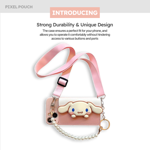 Estuche transparente con diseño de flores y melocotones