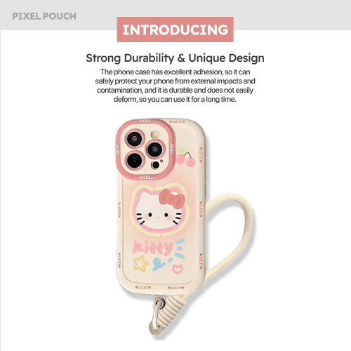 Estuche transparente con diseño de flores y melocotones