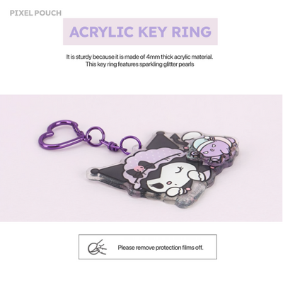 Sanrio Official | 💜KUROMI ACRYLIC SPINNER KEYRING detail image 4