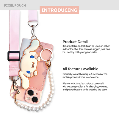 Introducing the Cinnamoroll Kids Pink Silicone Necklace Wallet iPhone Case detail image 3