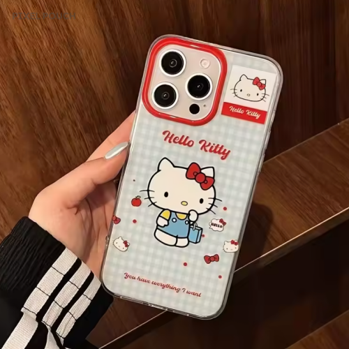 Étui en gelée transparent avec motif fleur et pêche