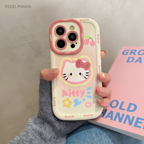 ハローキティ フルカバー カメラ保護バンパー iPhoneケース（ストラップ付き）