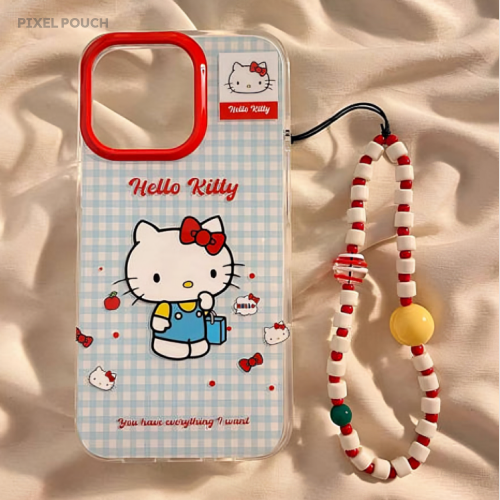 Étui en gelée transparent avec motif fleur et pêche