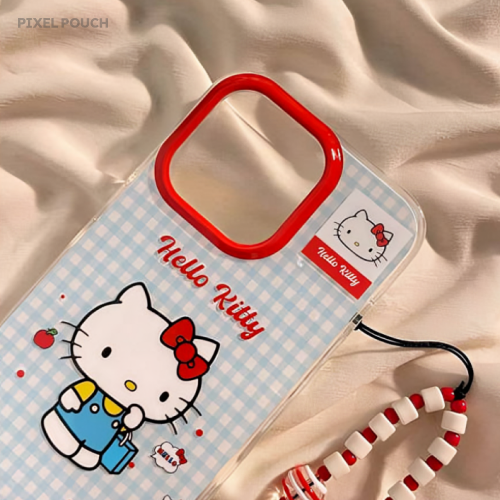 Étui en gelée transparent avec motif fleur et pêche